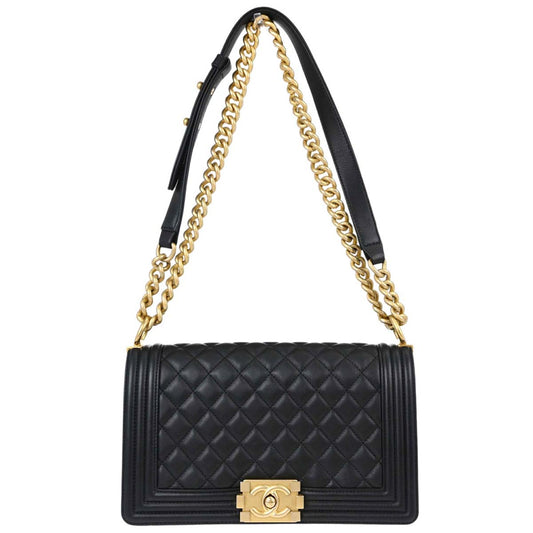 Boy Chanel 2019 Black Lambskin Medium Shoulder Bag