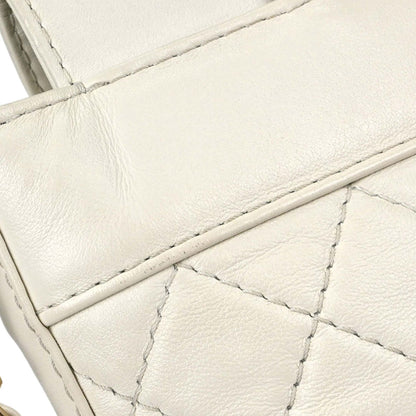 Chanel White Lambskin Bucket Chain Shoulder Bag