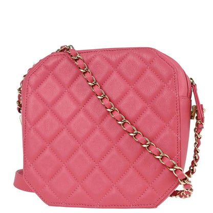 Chanel Pink Lambskin CC Octagon Camera Bag