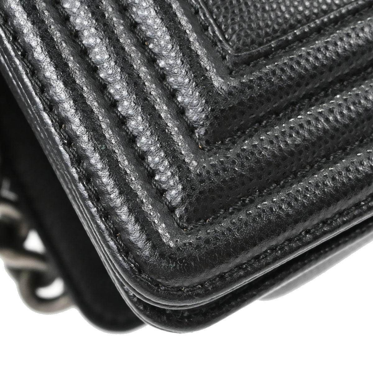 Boy Chanel Black Caviar Skin Chevron Medium Shoulder Bag