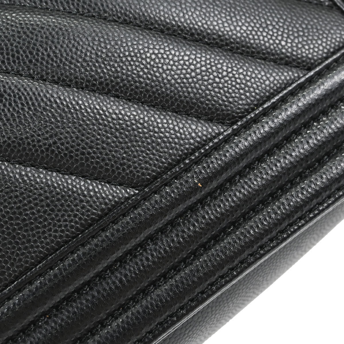 Boy Chanel Black Caviar Skin Chevron Medium Shoulder Bag