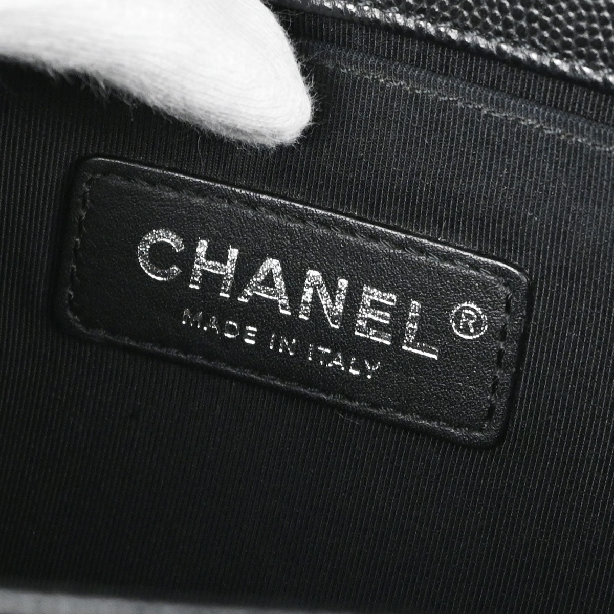 Boy Chanel Black Caviar Skin Chevron Medium Shoulder Bag