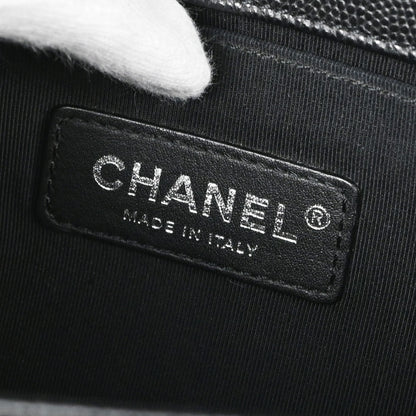 Boy Chanel Black Caviar Skin Chevron Medium Shoulder Bag
