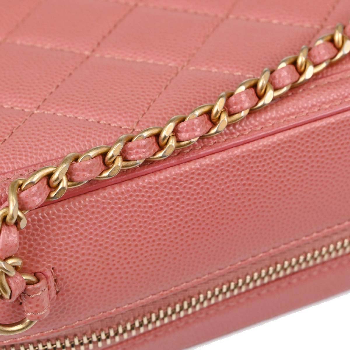 Chanel Pink Caviar Skin CC Filigree 2way Shoulder Vanity Handbag