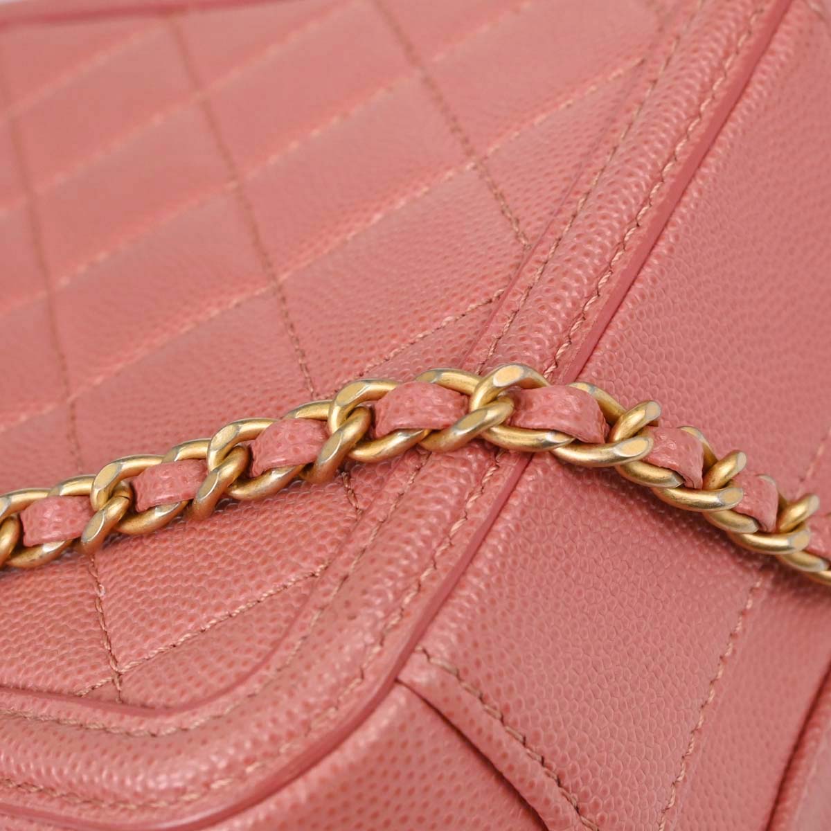Chanel Pink Caviar Skin CC Filigree 2way Shoulder Vanity Handbag