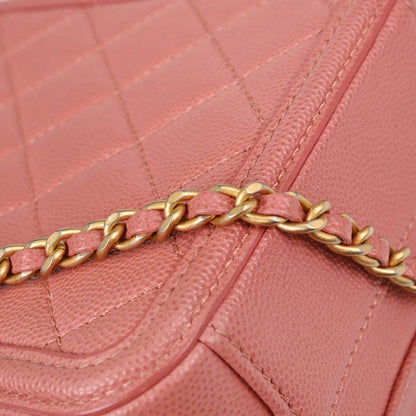 Chanel Pink Caviar Skin CC Filigree 2way Shoulder Vanity Handbag