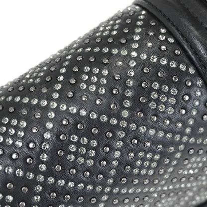 Boy Chanel Black Crystal Studded Calfskin Small Chain Shoulder Bag