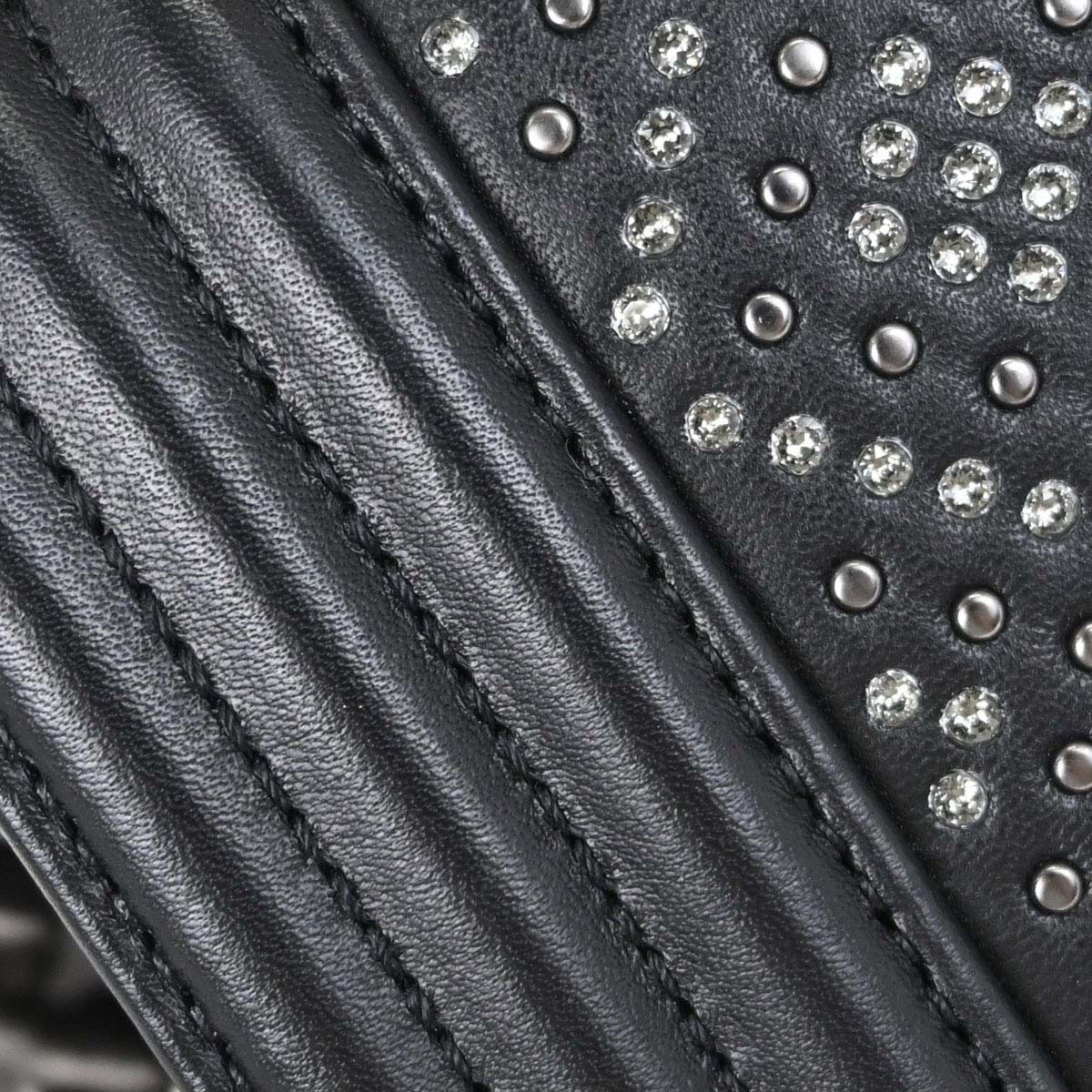 Boy Chanel Black Crystal Studded Calfskin Small Chain Shoulder Bag