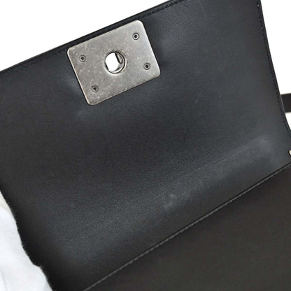 Boy Chanel Black Crystal Studded Calfskin Small Chain Shoulder Bag