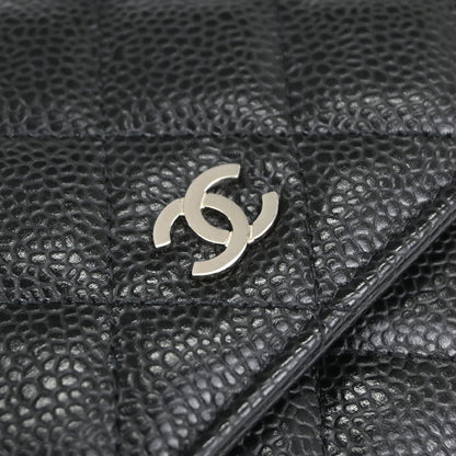 Chanel Black Caviar Skin Classic WOC Wallet on Chain Shoulder Bag