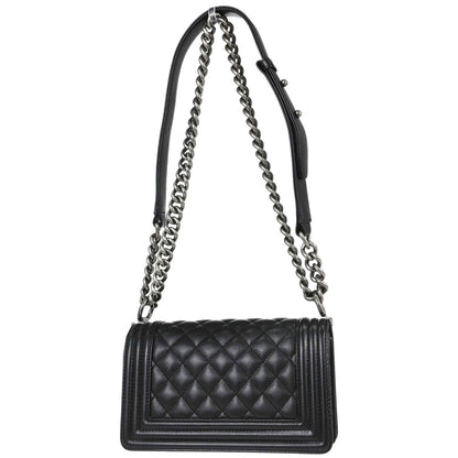 Boy Chanel 2018-2019 Black Caviar Skin Small Chain Shoulder Bag