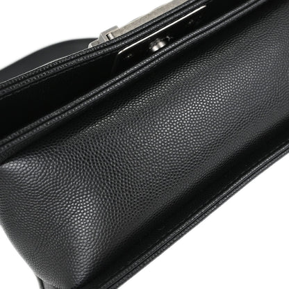 Boy Chanel 2018-2019 Black Caviar Skin Small Chain Shoulder Bag