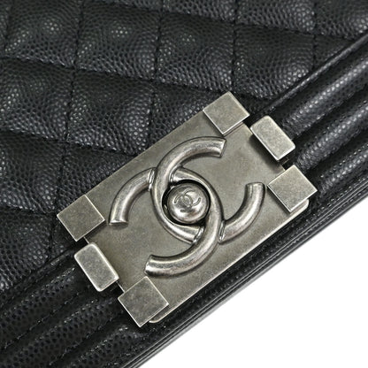 Boy Chanel 2018-2019 Black Caviar Skin Small Chain Shoulder Bag