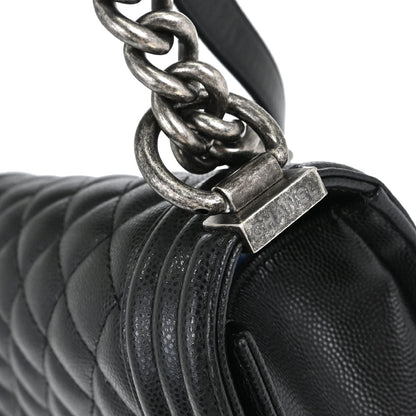 Boy Chanel 2018-2019 Black Caviar Skin Small Chain Shoulder Bag