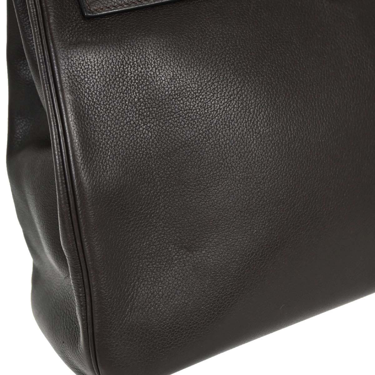 Hermes Chocolat Vache Liegee Kelly 35 Retourne 2way Shoulder Handbag