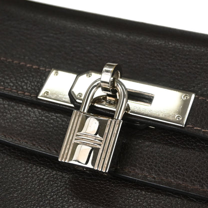Hermes Chocolat Vache Liegee Kelly 35 Retourne 2way Shoulder Handbag