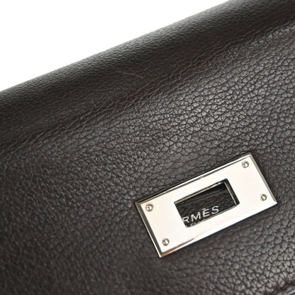 Hermes Chocolat Vache Liegee Kelly 35 Retourne 2way Shoulder Handbag