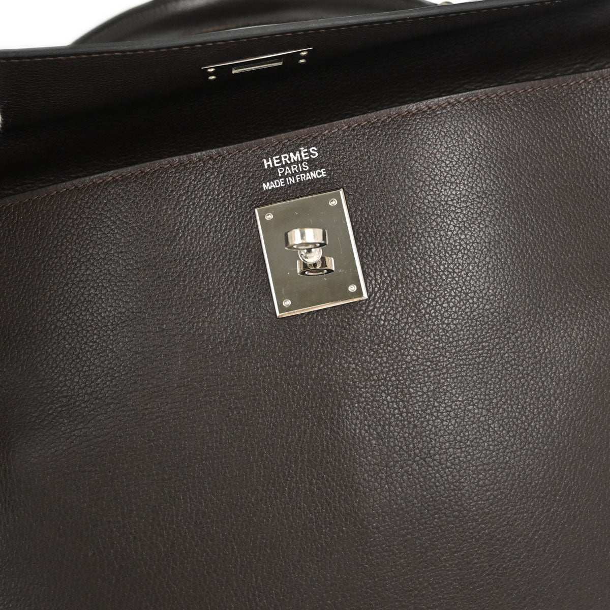 Hermes Chocolat Vache Liegee Kelly 35 Retourne 2way Shoulder Handbag