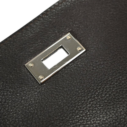 Hermes Chocolat Vache Liegee Kelly 35 Retourne 2way Shoulder Handbag