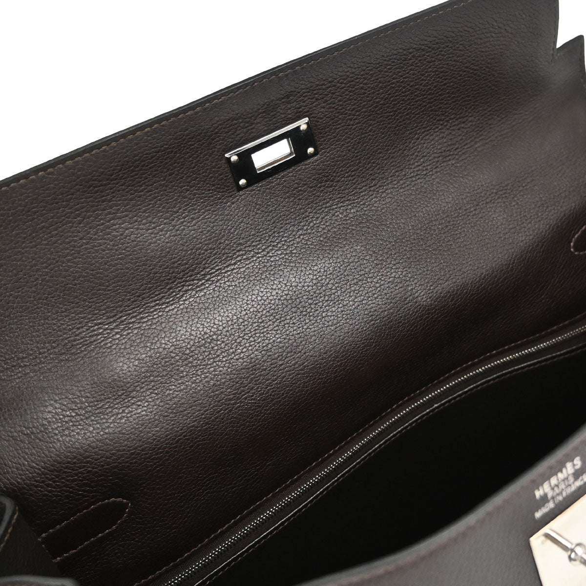 Hermes Chocolat Vache Liegee Kelly 35 Retourne 2way Shoulder Handbag