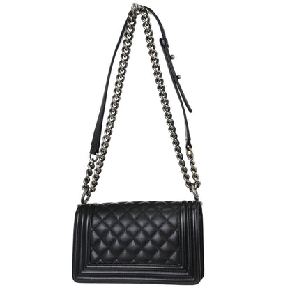 Boy Chanel Black Caviar Skin Small Chain Shoulder Bag