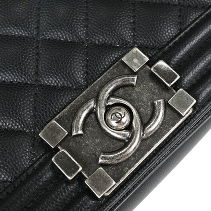 Boy Chanel Black Caviar Skin Small Chain Shoulder Bag