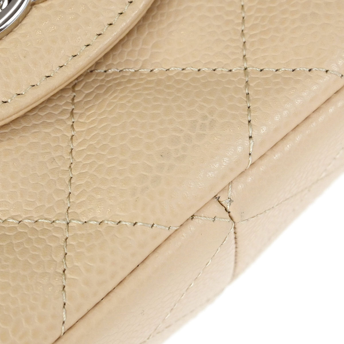Chanel Beige Caviar Skin Jumbo Classic Double Flap Shoulder Bag