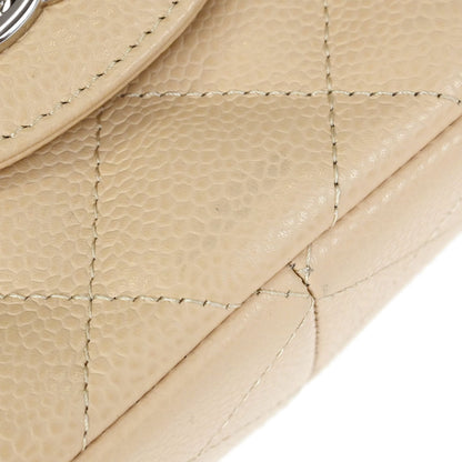 Chanel Beige Caviar Skin Jumbo Classic Double Flap Shoulder Bag