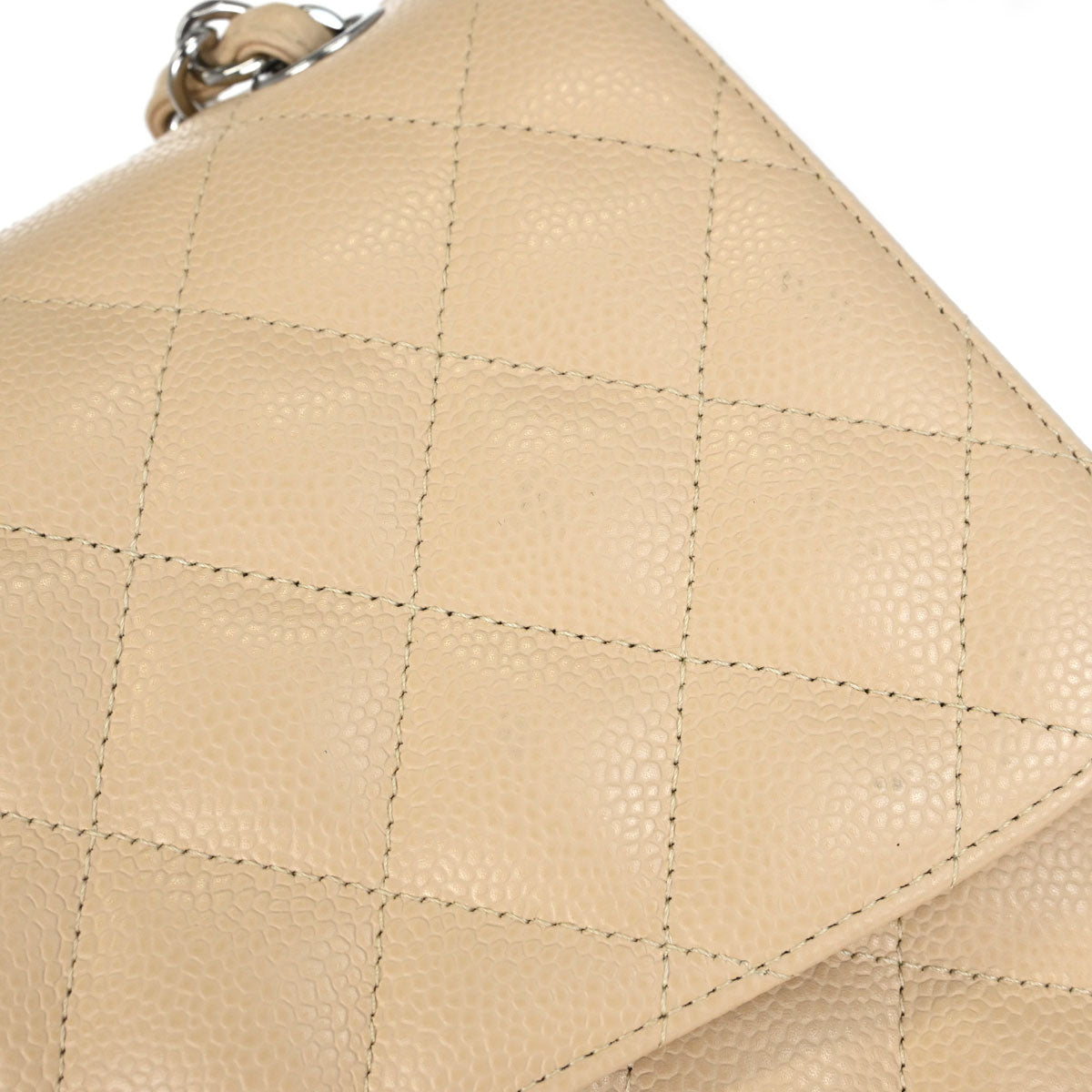 Chanel Beige Caviar Skin Jumbo Classic Double Flap Shoulder Bag