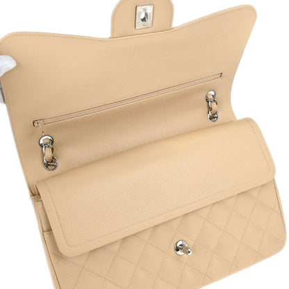 Chanel Beige Caviar Skin Jumbo Classic Double Flap Shoulder Bag