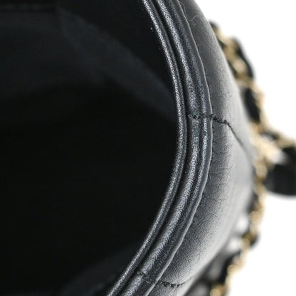 Chanel 2018-2019 Black Calfskin Statement Chevron Shopping Tote 2way Shoulder Handbag