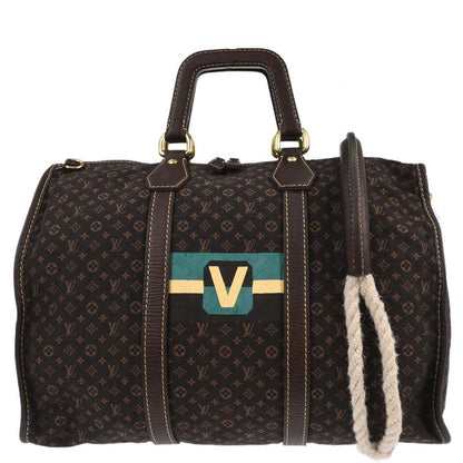 Louis Vuitton Brown Monogram Mini Lin Initial Keepall 45 Shoulder Duffle Bag M40019