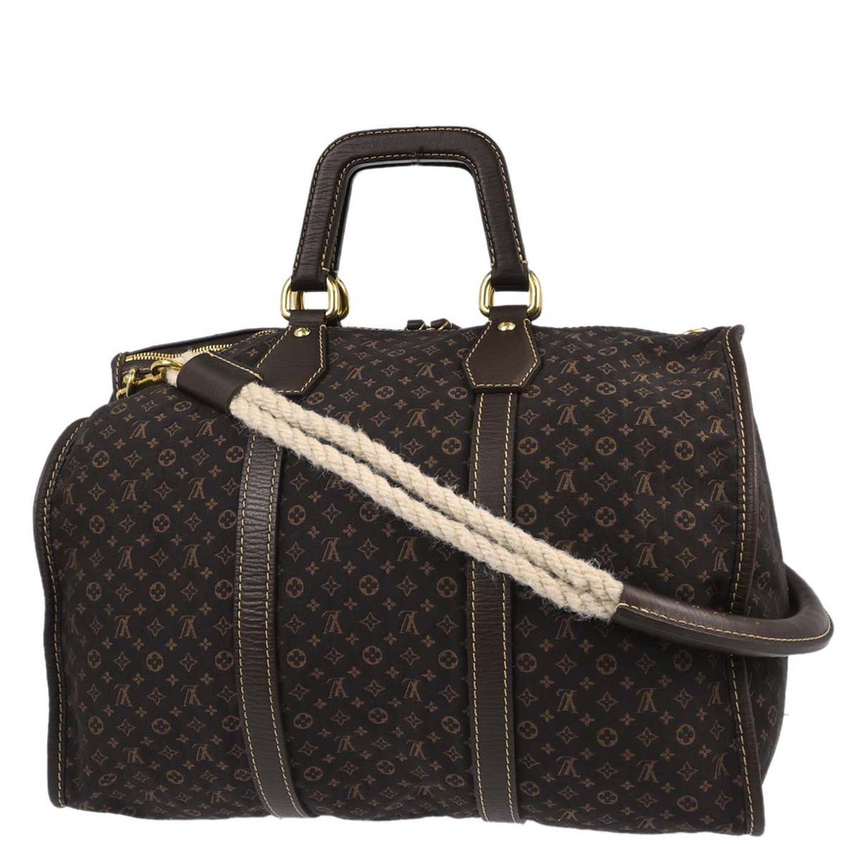 Louis Vuitton Brown Monogram Mini Lin Initial Keepall 45 Shoulder Duffle Bag M40019