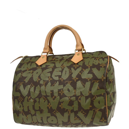 Louis Vuitton Khaki Monogram Graffiti Speedy 30 Handbag M92194