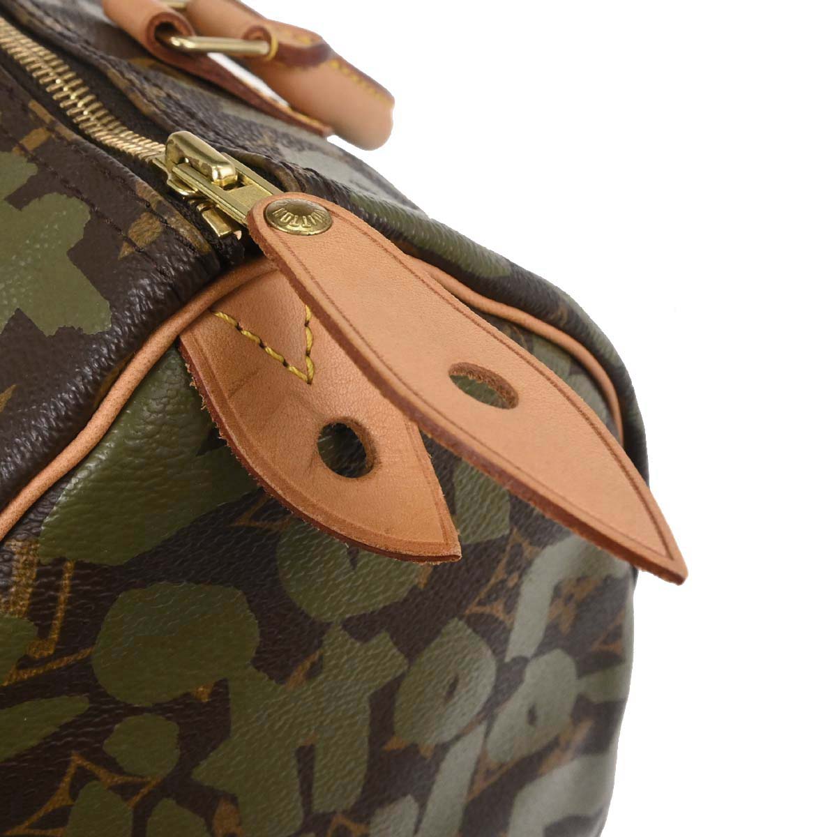 Louis Vuitton Khaki Monogram Graffiti Speedy 30 Handbag M92194