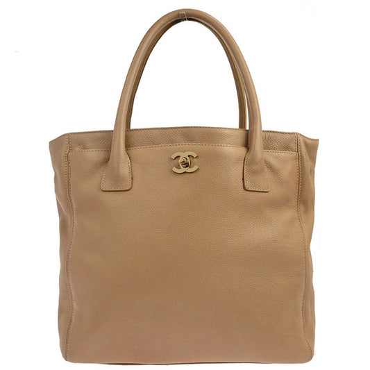 Chanel 2000-2002 Beige Calfskin Executive Cerf Tote Bag Handbag
