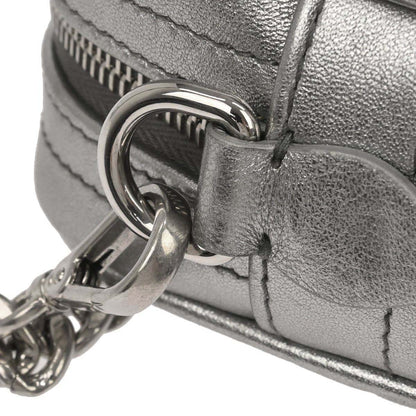 Miu Miu Metallic Silver Lambskin Matelasse Shoulder Bag