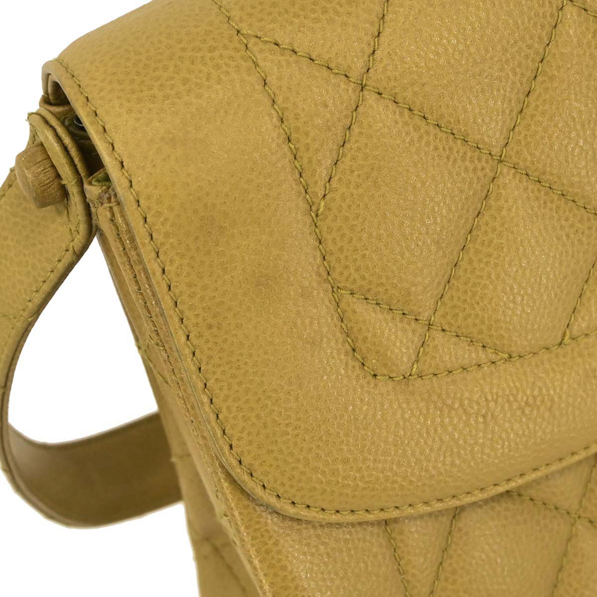 Chanel 1996-1997 Yellow Caviar Skin Handbag
