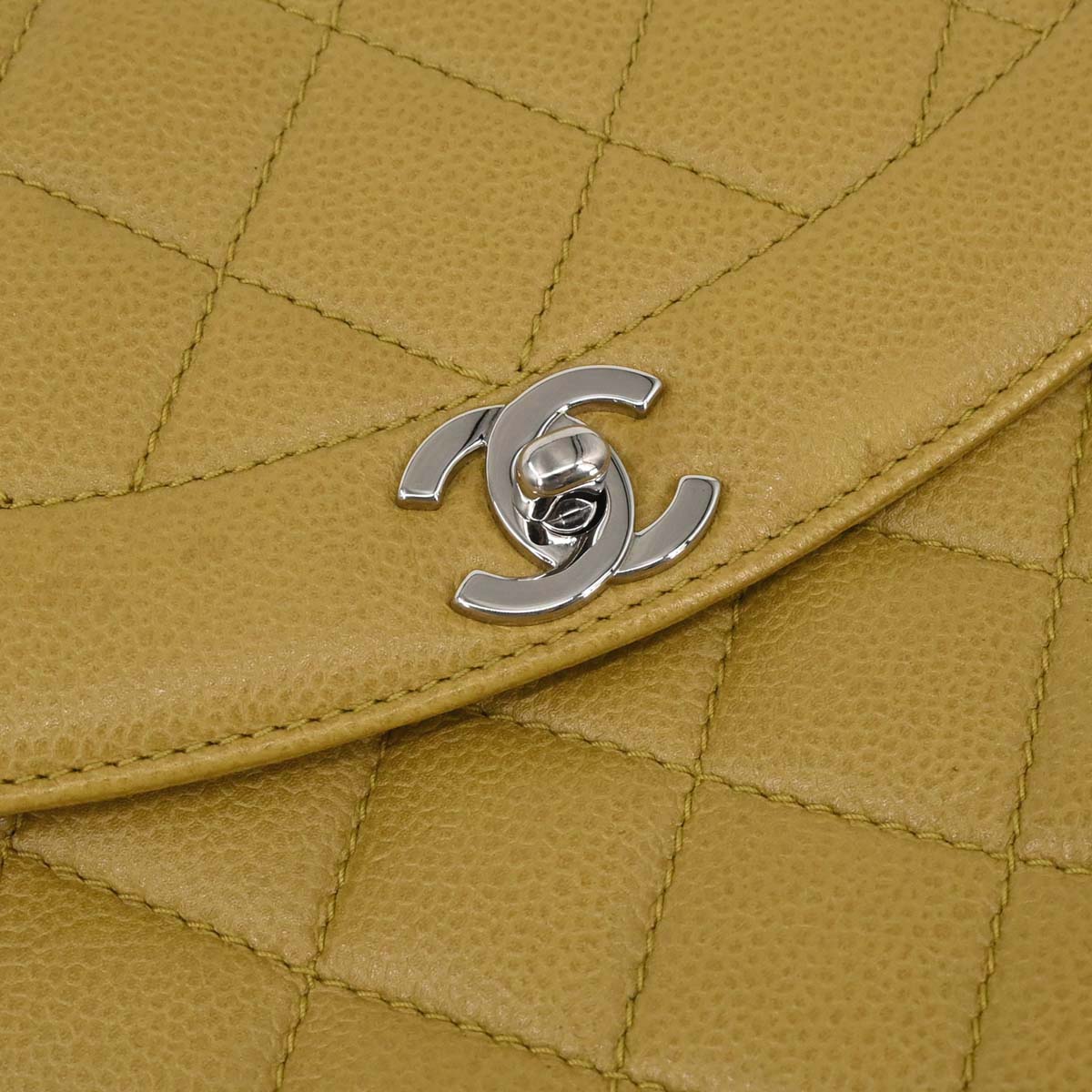 Chanel 1996-1997 Yellow Caviar Skin Handbag