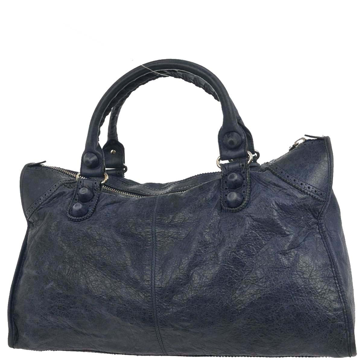 Balenciaga Navy Lambskin City Handbag
