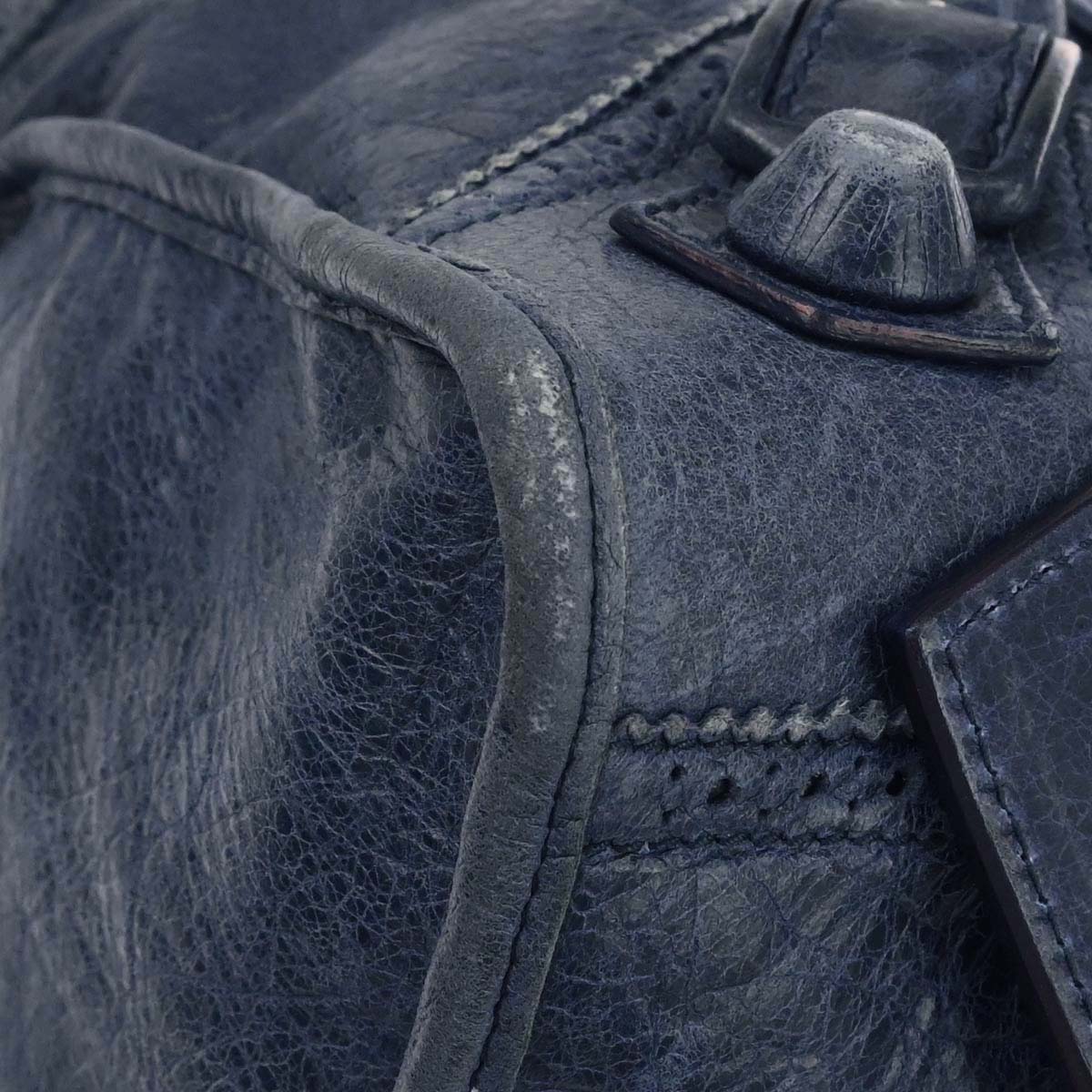 Balenciaga Navy Lambskin City Handbag