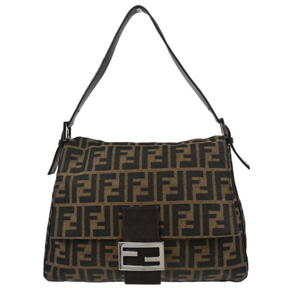 Fendi Brown Canvas Zucca Mamma Baguette Handbag
