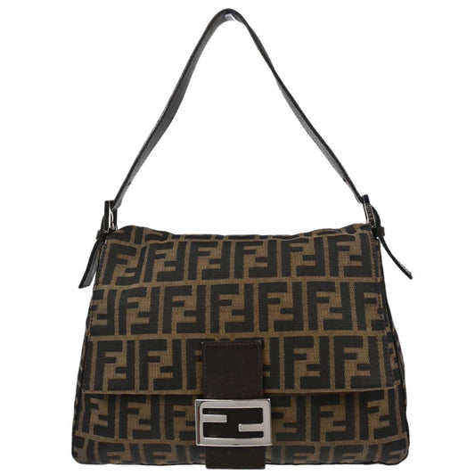 Fendi Brown Canvas Zucca Mamma Baguette Handbag