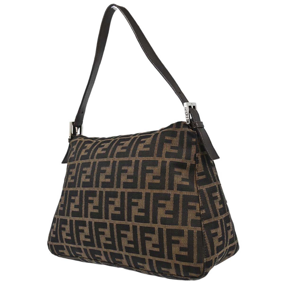 Fendi Brown Canvas Zucca Mamma Baguette Handbag