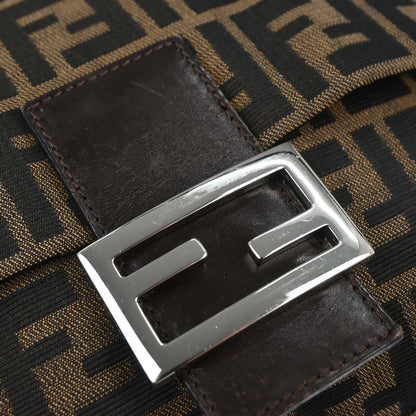 Fendi Brown Canvas Zucca Mamma Baguette Handbag