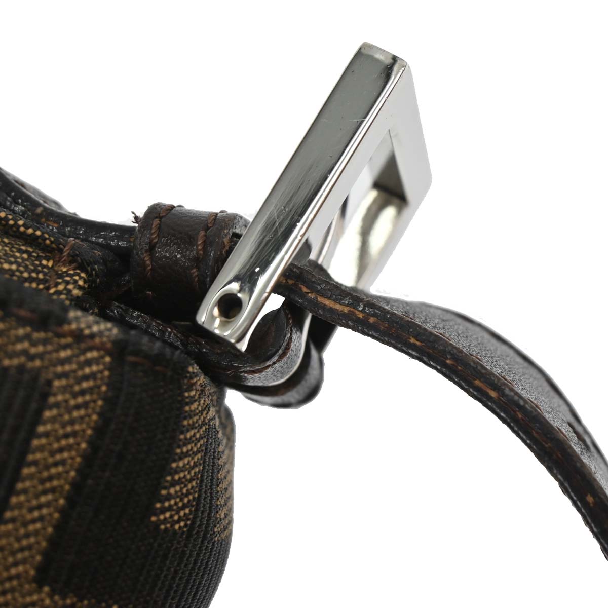 Fendi Brown Canvas Zucca Mamma Baguette Handbag