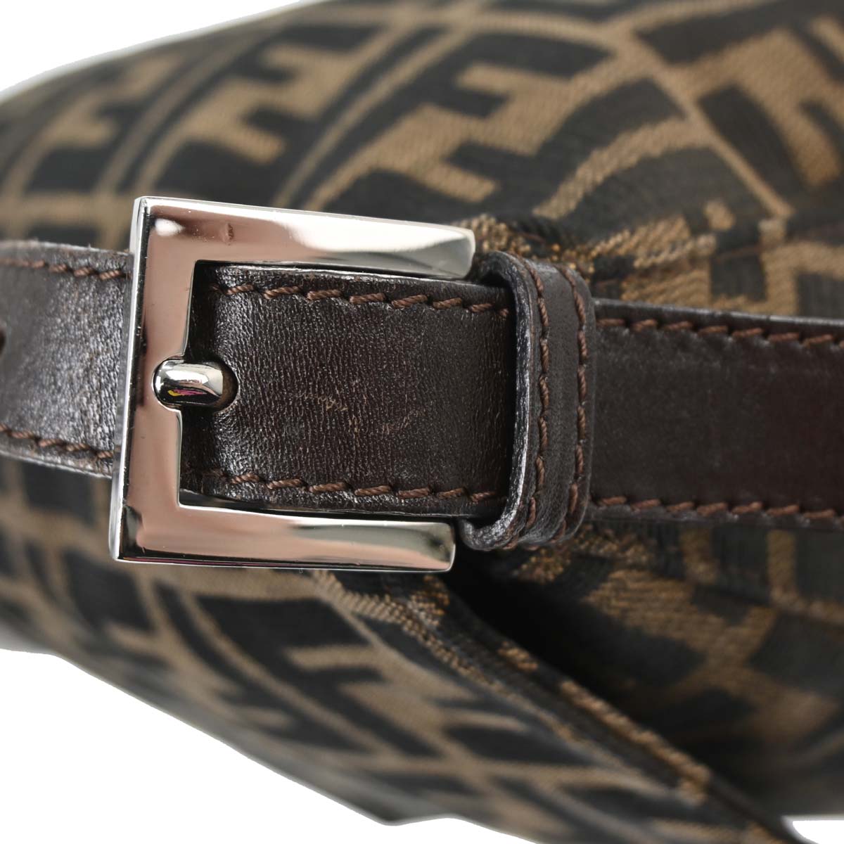 Fendi Brown Canvas Zucca Mamma Baguette Handbag