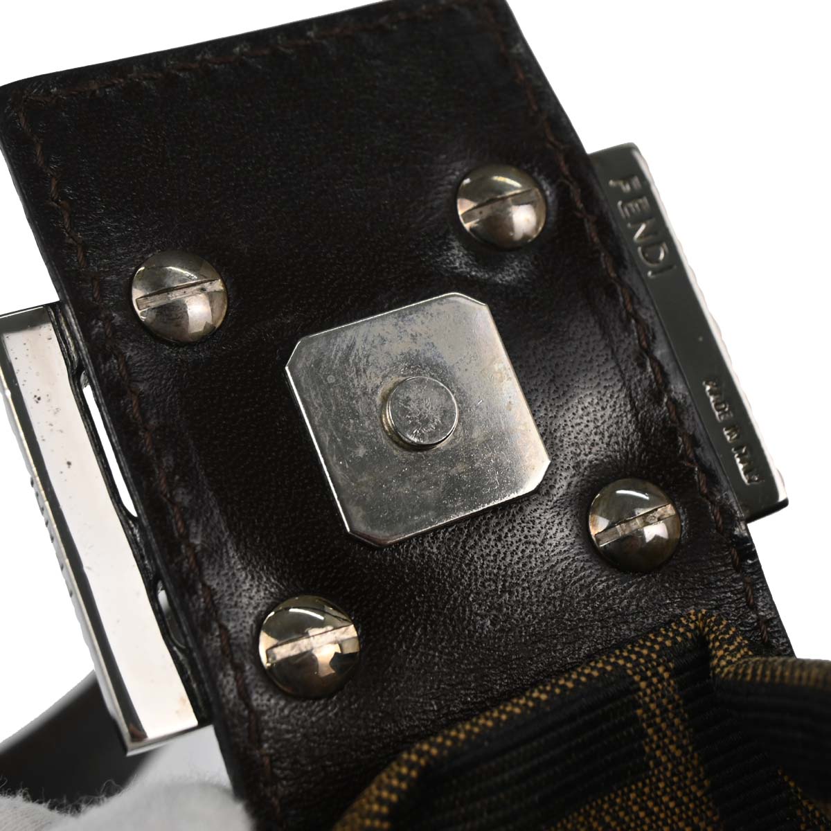 Fendi Brown Canvas Zucca Mamma Baguette Handbag