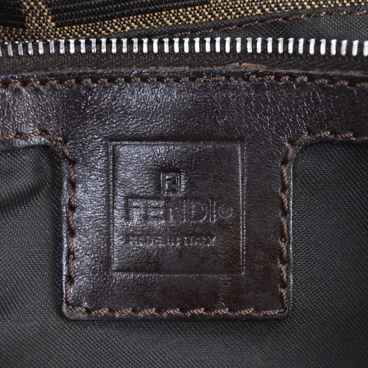 Fendi Brown Canvas Zucca Mamma Baguette Handbag