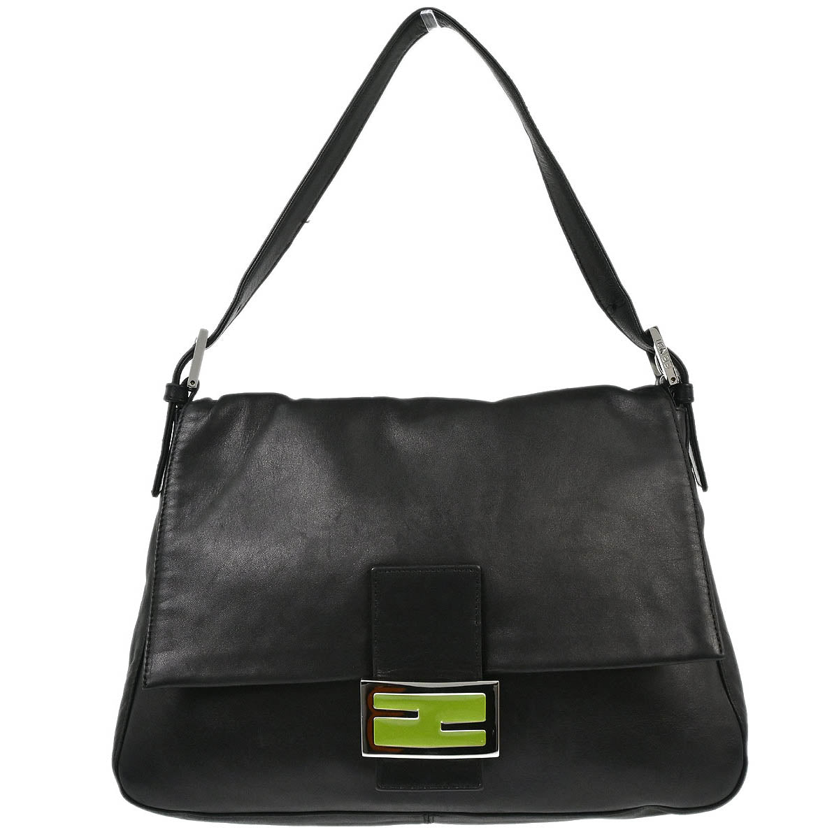 Fendi Black Leather Mamma Baguette Handbag